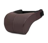 Auto Headrest Coussin de protection universel pour siège de voiture, appui-tête réglable, en cuir(Brown)