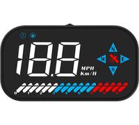 Auto Hud Head-Up Display Digital Gps Speedometer Compass HD Screen Universal for Outdoor Off-Road Vehicle Noir