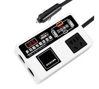 Auto-Konverter zu Steckdose, Auto-Wechselrichter | DC 12 V/24 V bis 220 V avec Steckdose | 200-W-Autoladestation, Autosteckdose für schnelles Aufladen Von Mobiltelefonen, Kameras und Laptops