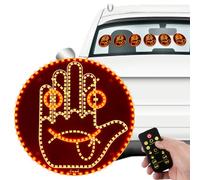 Auto Lumière à Doigts 2 en 1, 14 Modes Lumière Pouce Haut Bas Expression Geste Lumières, Lumière à Doigts Signe de Geste de la Main avec Télécommande, Lampe Signe de Visage Souriant, Accessoire Cool