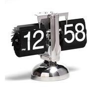 Auto Mechanical Flip Retro Vintage Desk Clock,12 Hour AM/PM and Easy to Read, Battery Operated and Exquisitely Crafted, for Living Rooms, Study Rooms, Offices(Style 1)