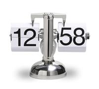 Auto Mechanical Flip Retro Vintage Desk Clock,12 Hour AM/PM and Easy to Read, Battery Operated and Exquisitely Crafted, for Living Rooms, Study Rooms, Offices(Style 5)
