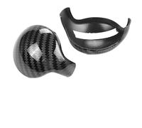 Auto Moulages intérieurs Garniture de couvercle pommeau levier vitesse, compatible avec Ford Mustang 2015, 2016, 2017, 2018, 2019, 2020, 2021, accessoires garniture automatique, style fibre carbone