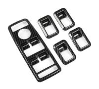 Auto Moulages intérieurs Lot de 5 autocollants en fibre carbone for cadre bouton lève-vitre voiture, adaptés aux Mercedes Benz ABCE GLE GLA CLA GLK Classe W176 W204 W212 W166 W218