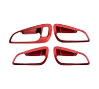 Auto Moulages intérieurs Pour Ford Pour Focus 3 MK3 LHD Poignée Porte Intérieure Protection Couvertures Garniture Autocollant Porte Bol Décoration Intérieurs Voiture(Red)