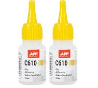 AUTO-PLAST PRODUKT APP C610 Colle cyanoacrylate forte | Colle liquide Super Glue | Idéale pour assembler le caoutchouc, les matières plastiques et le métal | Moyenne viscosité | 20 g (Lot de 2)
