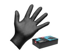 AUTO-PLAST PRODUKT APP Quartz Q-GRIP Gants nitrile 8 mil Taille L 50 pièces | Texture diamant antidérapante, Sans poudre, manchette roulée, Haute protection chimique, mécanique