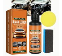 Auto Plastic Black Lotion,Rénovateur Plastique Noir,Formule Premium Imperméable, Augmente la Brillance & Résistant aux UV pour Renovateur Voiture Extérieur et Interieur Polish Plastique (1PC)