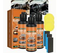Auto Plastic Black Lotion,Rénovateur Plastique Noir,Formule Premium Imperméable, Augmente la Brillance & Résistant aux UV pour Renovateur Voiture Extérieur et Interieur Polish Plastique (3PC)