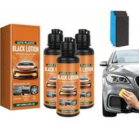 Auto Plastic Restorer Kit,Auto Plastic Black Lotion,Plastics Restorer Lotion,Repair Faded Plastics & Rubbers,Fast Drying Formula (3 Pcs)