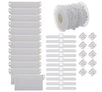 Auto-plaza Kit de réparation d'accessoires de poids pour store vertical avec chaîne de 10 m et connecteur en plastique - Accessoires pour stores verticaux et crochets supérieurs (127 mm)