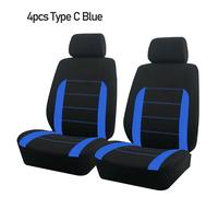 Auto Plus Housses Universelles De Protection De Siège De Voiture,En Polyester,Pour Le Sport,Adaptées À La Plupart Des Automobiles,En Tissu Uni,Bicolore,Accessoires Élégants.Typec Blue 2 Seat.