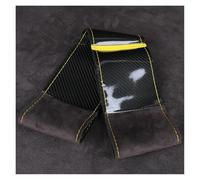 Auto Protecteur Volant Housse Volant Voiture Bicolore Carbone Brillant Antidérap Taille Universelle Douce Confortable pour Volants Ronds/en Forme D Housse Volant Voiture(B-Yellow-X)