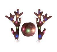 Auto-Reniertier-Eweih Et Nez Antler Et Nez avec Lumières LED, Cornes de Renne et Nez Déclaration Automatique | Voiture de Renne Set pour Véhicule, Camion