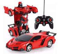 Auto-Robot-Transformateur + Télécommande Voiture Déformée 2en1 Couleur Multifonctions Rouge