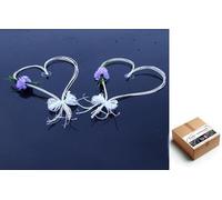 Auto-schmuck so einfach so kreativ Autoschmuck Décoration de Voiture de Mariage avec 2 cœurs réalisés à partir de Roses et de rotin (Lilas)