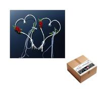 Auto-schmuck so einfach so kreativ Autoschmuck Décoration de Voiture de Mariage avec 2 cœurs réalisés à partir de Roses et de rotin (Rogue 6)