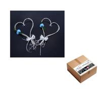 Auto-schmuck so einfach so kreativ Autoschmuck Décoration de Voiture de Mariage avec 2 cœurs réalisés à partir de Roses et de rotin (Bleu)