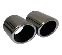 AUTO-STYLE Embout d'échappement compatible avec Audi//VW - pipe double -Ø2x75xL100mm - Joint ->73mm