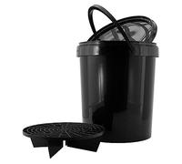seau avec couvercle et grille 15 litres noir