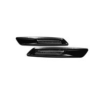 AUTO-STYLE Set de Clignotants Latéraux LED en Look-F10 compatible avec BMW Série 1 E8x / Série 3 E9x / Série 5 E6x - Fumée/Noir-Chromé - avec fonction feux de route