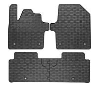AUTO-STYLE Set tapis de caoutchouc compatible avec Kia EV6 2021- (3-pièces + points de fixage), Gris