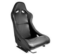 AUTO-STYLE Siège baquet 'BW' - Simili Cuir Noir - Dossier fixe - incl. glissières