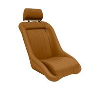 Siège baquet 'Classic' - Simili Cuir Beige - Dossier fixe + Appuie-tête - incl. glissières
