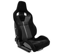 AUTO-STYLE Siège baquet 'NK Premium' - Suede Noir + Gris Textile 'Mesh' - Dossier régable en polyester - incl. glissières