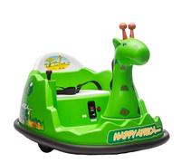Auto Tamponneuse Électrique Enfant, 6V - Rotation 360°, LED, Musique, Télécommande, Antichoc, Puissance Max 30kg, 2-5 Ans, Vert