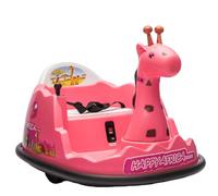 Auto Tamponneuse Électrique Enfant, 6V - Rotation 360°, LED, Musique, Télécommande, Antichoc, Puissance Max 30kg, 2-5 Ans, Rose