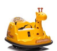 Auto Tamponneuse Électriques Enfant 6V avec 2.4G Télécommande & Max 3 KM/H,Quad Voiture Électrique Enfants Rotation à 360°avec Ceinture De Sécurité à 5 Points,LED & Musique & Klaxon pour 2-5 Ans-Jaune