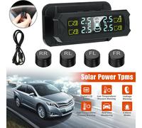 Auto Tpms Solar Wireless Tire Pressure Monitoring System Real- time Charge Detection Easy Installation Monitor Black