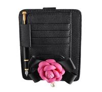 Auto Visor Organizer, Eyeglasses Hanger and Ticket Card Clip, Portable Storage Pouch for Car Visors, Sunglass Holder for Cars, SUVs, Trucks, Convenient Accessory for Travel and Daily Use, rouge,