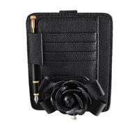 Auto Visor Organizer, Sunglasses Hanger with Ticket Card Pocket, Portable Car Visor Storage Pouch with Multi-Pocket Design, Sun Visor Sunglass Holder for Cars, SUVs, and Trucks, Noir ,