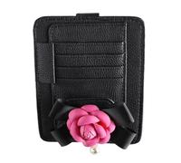 Auto Visor Organizer, Sunglasses Hanger with Ticket & Card Pocket, Portable Storage Pouch, Visor Sunglass Holder SUVs, Trucks, Convenient Accessories for Easy Organization, rouge, riferimento