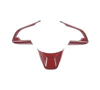 Auto Volant Protecteur Housse Pour Suzuki Pour Jimny 2019 Up Accessoires Moulures Intérieures Voiture Autocollants Volant Voiture Garniture Couverture Panneau Décoration(Carbon fiber red)