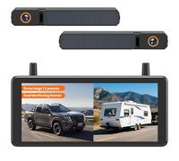 AUTO-VOX 7,2" DVR Caméra de Recul sans Fil Solaire, Installation en 2 Mins, 1080P Batterie Alimentée, Prend en Charge 2 Caméra, étanche IP69K pour Voiture/Camping Car/Fourgon/Camion/Remorques