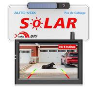 AUTO-VOX Camera de Recul sans Fil: avec 5 Pouces HD Moniteur Facile 3 Min DIY Installer, Caméra de Recul Étanche IP69K, Alimenté Batterie Camera de Recul Solar pour Voiture/Camion/Caravane/Fourgon
