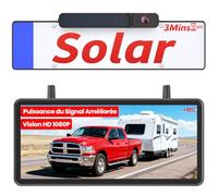 AUTO-VOX Caméra de recul sans Fil Solaire : écran HD 7,2" Split-Screen, Double Antenne, Installation 3 Min, Vision Nocturne 1080P, DVR - Caméra de recul pour Voiture, Camion, Caravane, Camping-Car