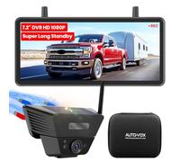 AUTO-VOX Camera de Recul sans Fil Solar avec Moniteur 7.2" 1080P HD: 1 Min Installation Rapide, avec Sac de Rangement, IP69K Imperméable Camera de Recul Voiture pour Camion, Remorque, Camping Car, Van