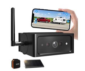 AUTO-VOX Caméra de recul solaire magnétique sans fil avec connexion WiFi | Pas de moniteur, 1 seconde installée, fonctionnement solaire pour une durée de vie plus longue, transmission en direct fiable