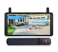 AUTO-VOX Caméra de Recul Solaire sans Fil Écran 6" : Pose 2 Min, Affichage 1080P 16:9, Double Écran 2 Canaux, Enregistrement DVR, Étanche IP69K pour Voitures, Camions, Camping-Cars, Remorques
