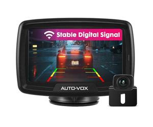 Auto-Vox CS2 Camera de Recul sans Fil: Camera de Recul Numérique avec Écran De 4,3", Facile à Installer, Caméra de Recul de Voiture à Vision Nocturne pour Camions, SUV, Fourgonnettes et Remorques