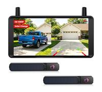 AUTO-VOX Double Caméra de Recul sans Fil Solaire 6", Écran HD 16:9 | Double Antenne Signal Ultra Fort, Écran Divisé, Voitures SUV Camions Camping-Cars Vans Remorques