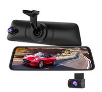 AUTO-VOX V5PRO Caméra de tableau de bord OEM 1080P avec vision nocturne, écran tactile laminé complet avec caméra avant et arrière, caméra de recul, mode stationnement, suivi GPS, kit de câblage