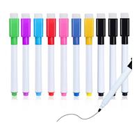 Autoau Feutre Tableau Blanc Effacable, 10 Pcs Feutre Ardoise Effacable Stylo Feutre Magnetique Faible Odeur, Marqueur Tableau Blanc Effacable Pour Maison L'école ou Bureau(8 Couleurs)