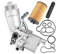 AUTOBABA Boîtier de filtre de refroidisseur d'huile moteur entièrement en aluminium avec joints compatible avec Chevrolet Cruze Limited Sonic Trax Buick Encore 2011-2021 1,4 l remplace 918-428