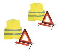 Autobest Deux ensembles gilet de sécurité et triangle de signalisation