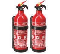 Autobest Extincteur 1kg à Poudre ABC Classes de Feux (Lot de 2)